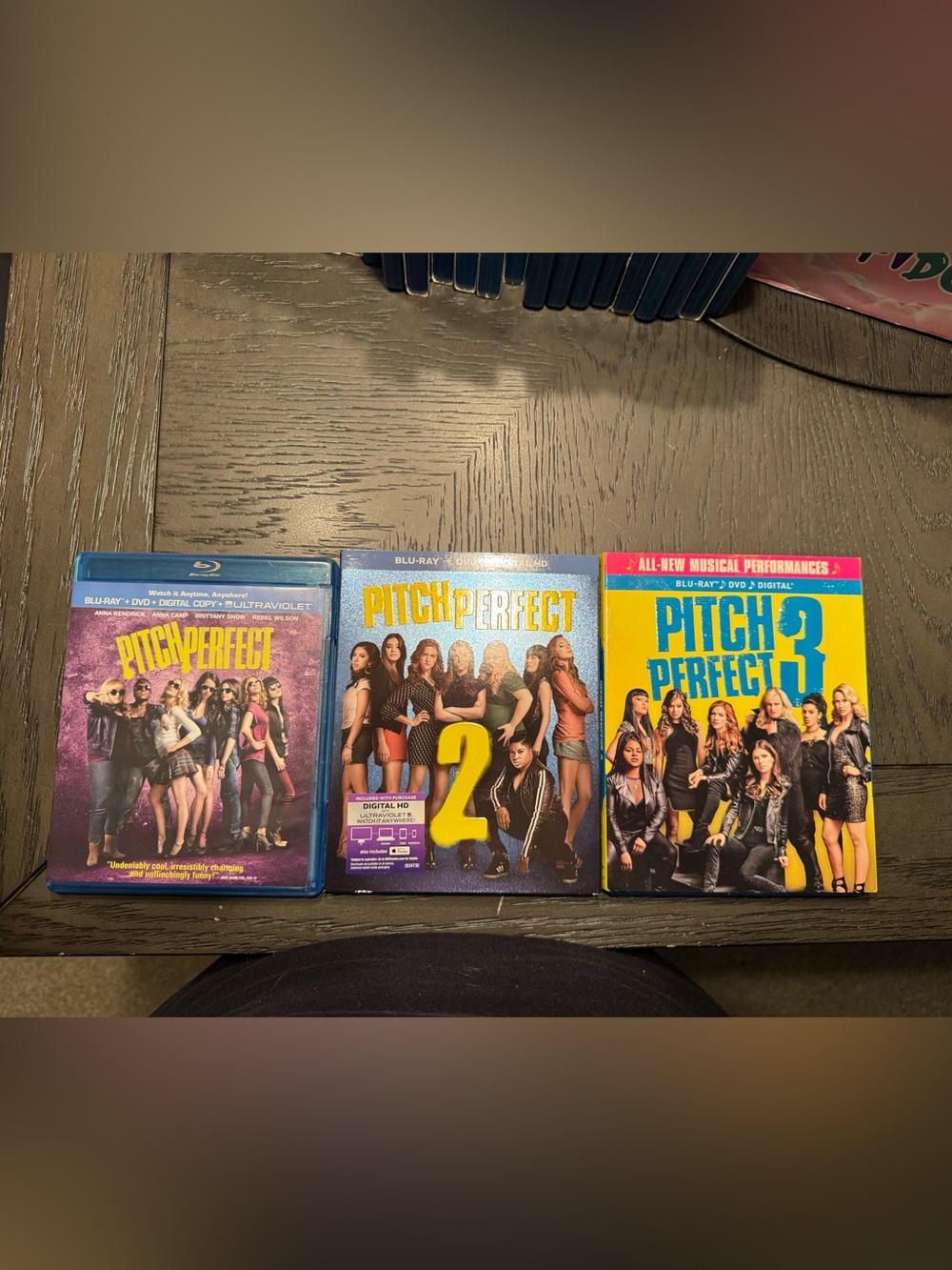 Pitch Perfect 1,2 &3 Blu-ray/DVD - Yellow & Blue Cover